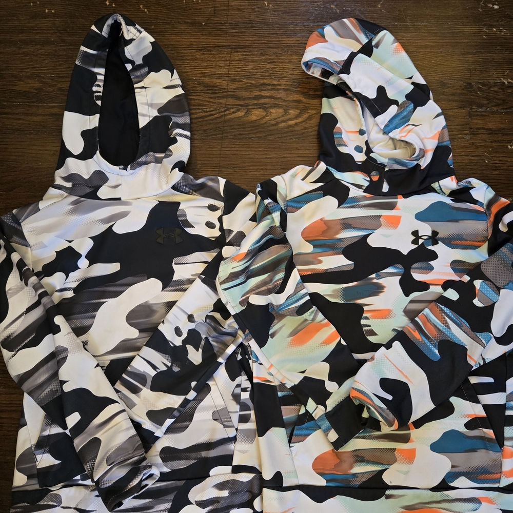 Under Armour Black and Multicolor Camo Hoodies